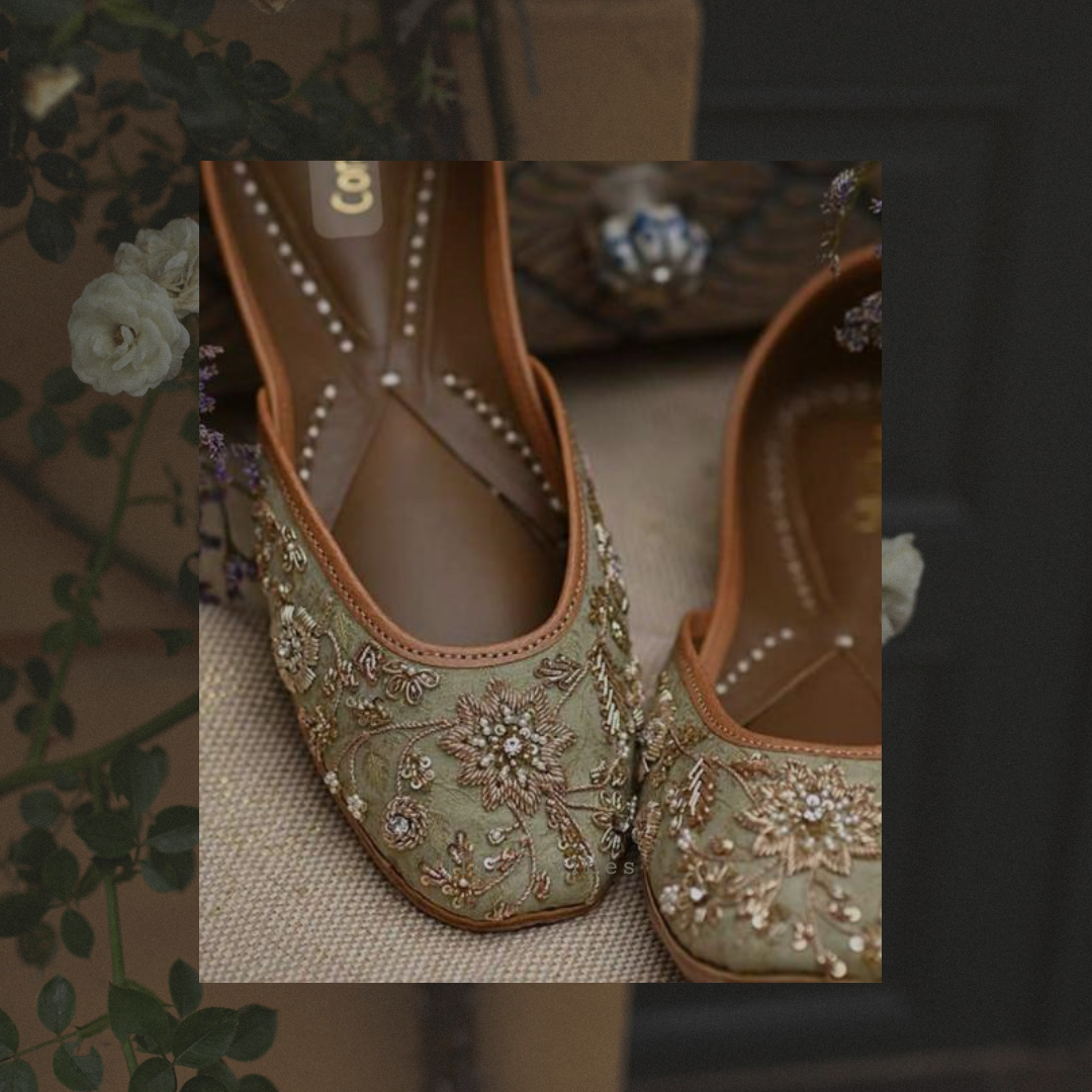 “Royal wedding juttis with floral embroidery – Jutti Junction”